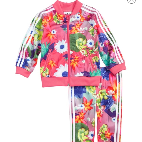 adidas flower print tracksuit